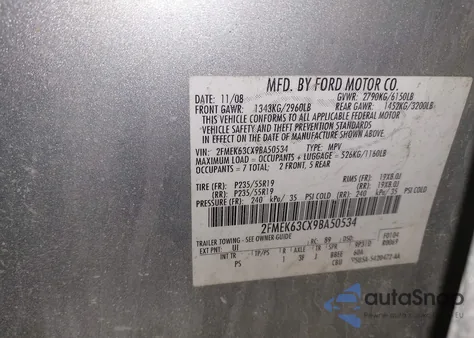 2009 Ford Flex Limited z USA, uszkodzony, nr VIN 2FMEK63CX9BA50534